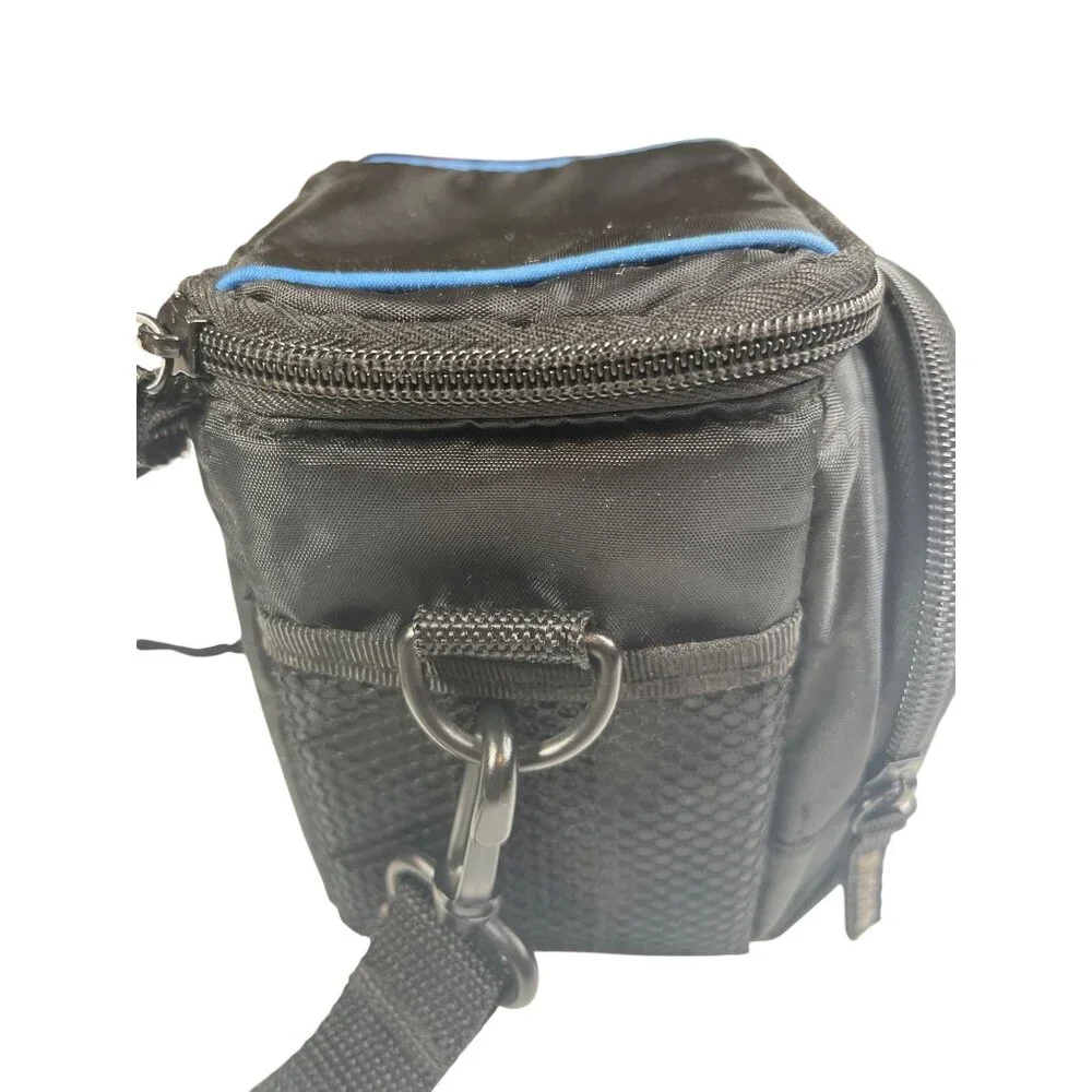 Case Logic Small Black Camera Bag With Adjustable Strap & Blue Trim 14j